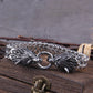 Never Fade Rock Viking Wolf Charm Bracelet Men's Stainless Steel Mesh Chain Gold Wolf Punk Jewelry without box
