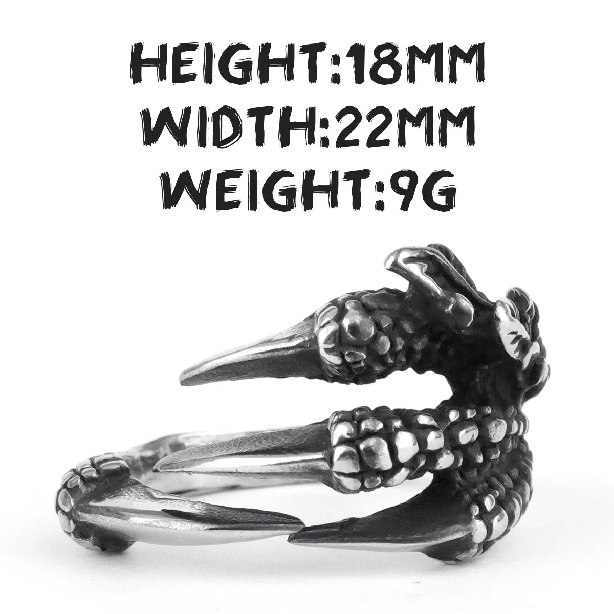 Evil Dragon Claw Stainless Steel Mens Rings Punk Hip Hop Personality for Male Boyfriend Biker Jewelry Creativity Gift Wholesale
