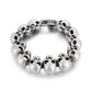 24mm Skull Charm Bracelet Men Stainless Steel 316L Punk Jewelry