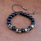 Trendy Agate Skull Bracelet Men's Vintage Handmade Adjustable Tiger's eye Bracelets Male Punk Hip Hop Charm Jewelry Dropshipping