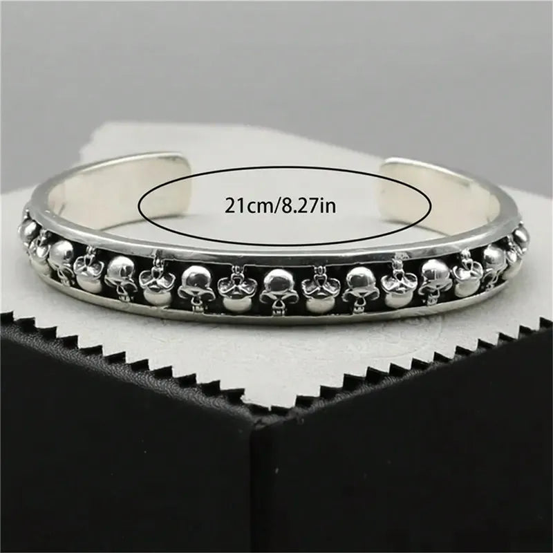 Fashionable Gothic style Skull Punk Bracelet Vintage Alloy Open Bracelet Handmade Jewelry Party Jewelry Gift