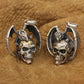 925 Sterling Silver Flying Dragon Punk Skull Pendant Details Biker Jewelry TA380