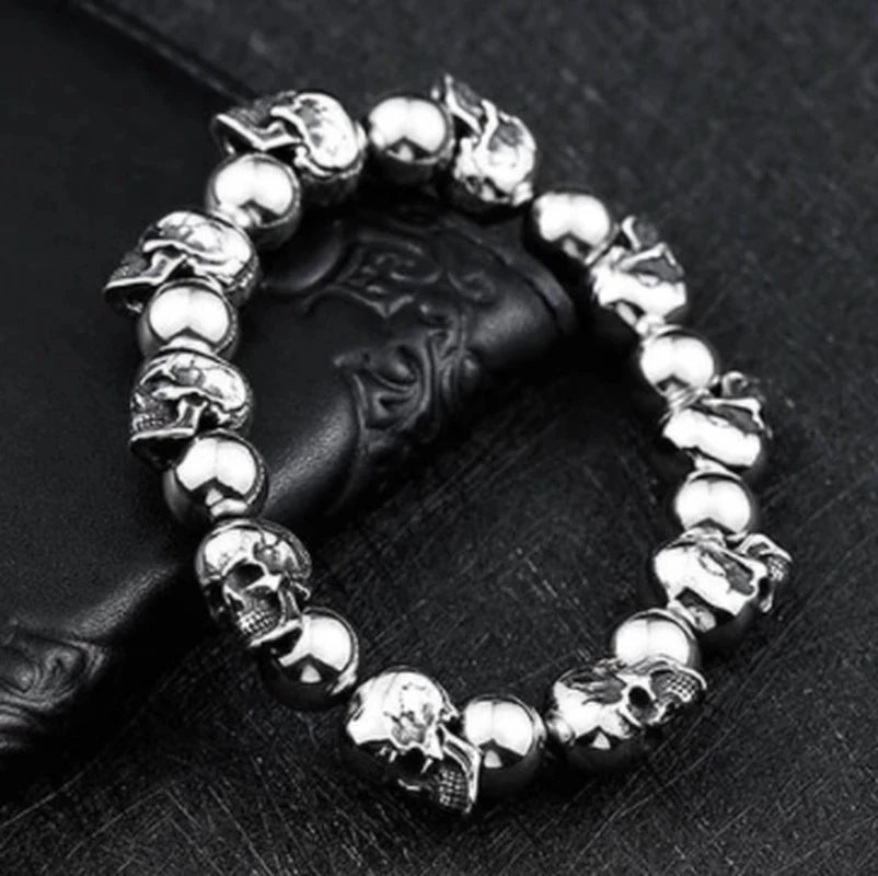 Men High Quality Skull Bracelet Men's Punk Large Adjustable Skeleton Bracelet Men Jewelry Gifts