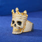 ICEDOUTBOX Moissanite Crown Skull Ring For Men Lab Diamond Sterling Silver Iced Out Hip Hop Rings for Woman Sparkling Jewelry