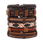 Fashion Viking Punk Bracelet For Men Hand Bracelets Multi-Layer Woven Skull Head Star Accessories Jewelry Leather Set Gifts