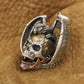 925 Sterling Silver Flying Dragon Punk Skull Pendant Details Biker Jewelry TA380