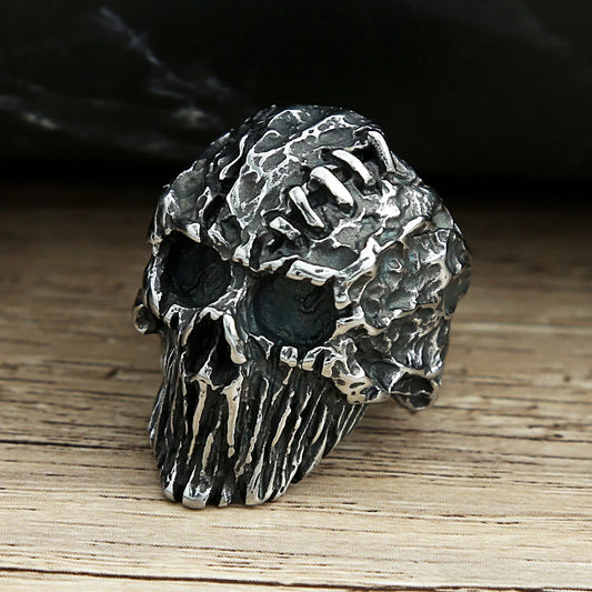 Gothic Vintage Black Devil Skull Rings Steampunk Stainless Steel Skull Ring Men's Hiphop Motorcycle Rock Biker Jewelry Wholesale