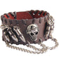 Fashion Gothic Punk Skull Metal bullet Leather Bracelet Men Bracelets & Bangles Male Arm Jewelry Red and black 2022 Accessor