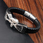 New Skull Stainless Steel Bracelets Genuine Leather Bangles Woven Men's Accessories Fine Gifts Accessories Wholesale Jewelry