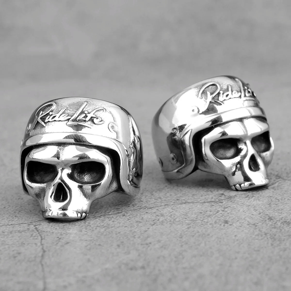 Rider Life Skull Biker Gothic Moto Men Rings Punk Hip Hop for Boyfriend Male Stainless Steel Jewelry Creativity Gift Wholesale