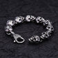 Gothic Vintage Men's Skull Bracelet 316L Stainless Steel Punk Hip Hop Skeleton Bracelets Fashion Amulet Jewelry Gifts Wholesale