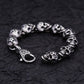 Gothic Vintage Men's Skull Bracelet 316L Stainless Steel Punk Hip Hop Skeleton Bracelets Fashion Amulet Jewelry Gifts Wholesale