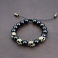 Trendy Agate Skull Bracelet Men's Vintage Handmade Adjustable Tiger's eye Bracelets Male Punk Hip Hop Charm Jewelry Dropshipping