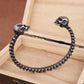 Stainless Steel Gothic Black Skull Bracelet for Men Vintage Adjustable Skeleton Bangle Never Fade Punk Rock Jewelry Dropshipping