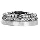 Luxury 3pcs/Set Skull Charm Black Bracelet Stainless Steel  Men Enamel Roman Number Bangles  Europe Fashion Couple Jewelry