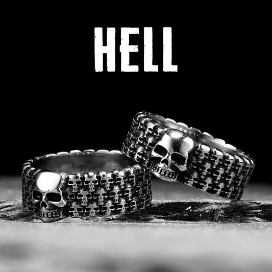 Hell Skull Unique Men Rings Stainless Steel Women Jewelry Punk Retro New In Rock Fashion Accessories Gift Wholesale Dropshiping