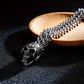 1 men's retro domineering and fashionable double skull men's bracelet with buckle - men's Gothic Cuban chain, fashionable style