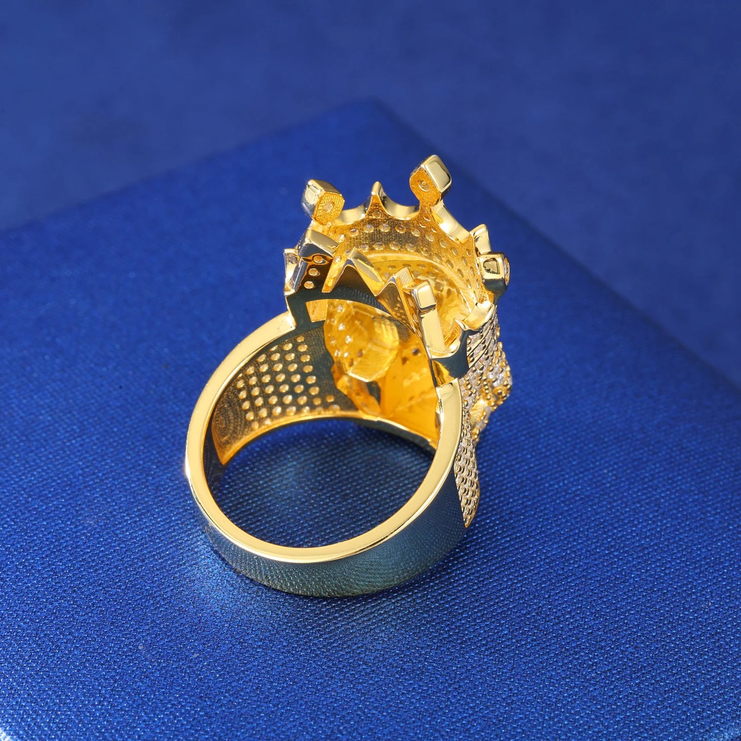 ICEDOUTBOX Moissanite Crown Skull Ring For Men Lab Diamond Sterling Silver Iced Out Hip Hop Rings for Woman Sparkling Jewelry