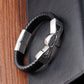 New Skull Stainless Steel Bracelets Genuine Leather Bangles Woven Men's Accessories Fine Gifts Accessories Wholesale Jewelry