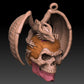 925 Sterling Silver Flying Dragon Punk Skull Pendant Details Biker Jewelry TA380