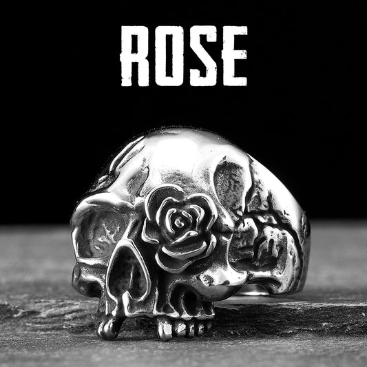 Rose Skull Stainless Steel Men Rings Punk New In For Male Women Fashion Jewelry Creativity Gift Wholesale Dropshiping