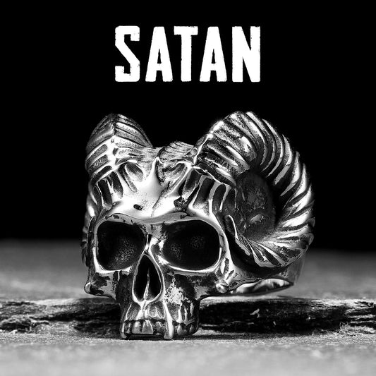 Gothic Satan Skull Men Rings Stainless Steel Women Jewelry Punk Retro New In Rock Fashion Accessories Gift Wholesale Dropshiping