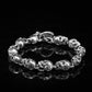 S925 Silver American Garber Style Handmade Skull Motorcycle Hand String Trend Men's and Women's Skeleton Vintage Punk Bracelet