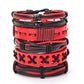 Fashion Viking Punk Bracelet For Men Hand Bracelets Multi-Layer Woven Skull Head Star Accessories Jewelry Leather Set Gifts