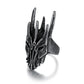 Vintage Black Helm of Sauron Ring For Men Women 316L Stainless Steel Punk Gothic Dragon Rings Fashion Jewelry Gifts Dropshipping