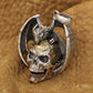 925 Sterling Silver Flying Dragon Punk Skull Pendant Details Biker Jewelry TA380