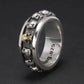 S925 Sterling Silver Rotating Spinner Skull Mens Rings Retro Punk Rock Style Aneis Vintage Fine Jewelry