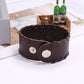 Skull Genuine Leather Wide Bracelet Punk Style Woven Cowhide Metal Skull+Bullet Bracelet Male Personalized Wristband Accessory