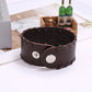 Skull Genuine Leather Wide Bracelet Punk Style Woven Cowhide Metal Skull+Bullet Bracelet Male Personalized Wristband Accessory