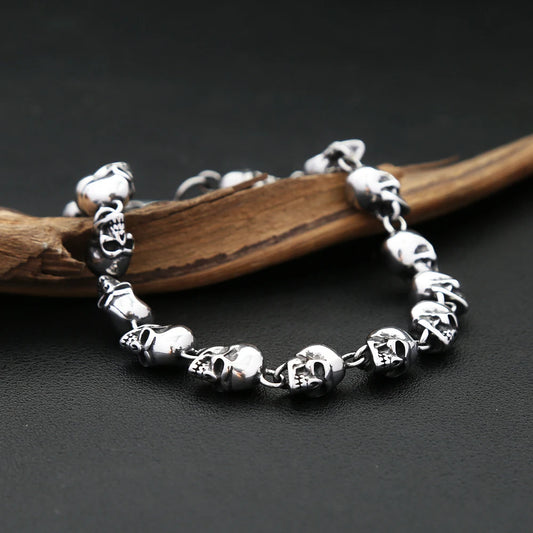 Gothic Vintage Personality Skull Bracelets For Men Women 316L Stainless Steel Fashion Punk Halloween Jewelry Gifts Dropshipping