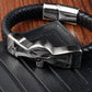 New Skull Stainless Steel Bracelets Genuine Leather Bangles Woven Men's Accessories Fine Gifts Accessories Wholesale Jewelry