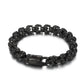 Fongten 12/15mm Skull Charm Bracelets For Men Stainless Steel Steleton Chain Mens Wristband Bracelet Bangle Gothic Jewelry