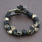Retro Men's Skull Handmade Bracelet Gothic Skeleton Adjustable Woven Bangle Punk Motorcycle Amulet Jewelry Accessories Wholesale