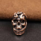 Double Snake Skull Head Brass Knife Bead EDC Outdoor DIY Paracord Accessories Woven Lanyard Pendant Jewelry Punk Bracelet Charms