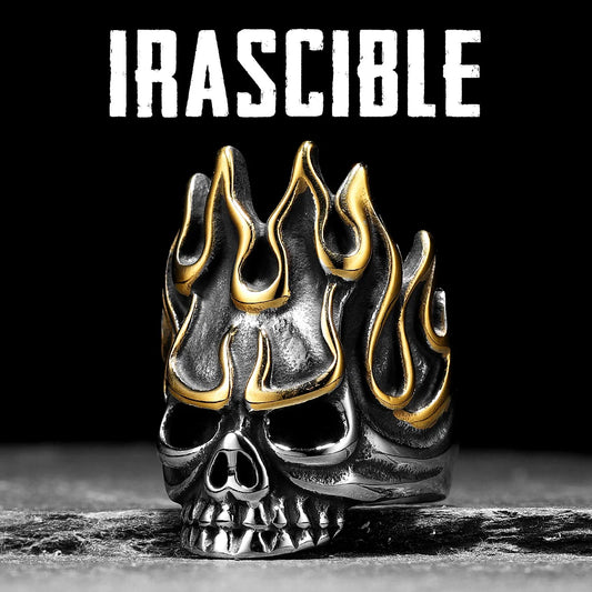 Irascible Fire God Skull Men Rings Stainless Steel Women Jewelry Punk Retro New In Rock Fashion Accessories Gift Wholesale