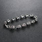 Cool Rock Style Steampunk Skull Bracelet for Men Women Alloy Skeleton Beaded Bracelet Hiphop Tibetan Prayer Beaded Bracelet New