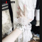 Harajuku Gothic Lolita Y2K subculture, dark punk, gothic, black and white wristband lace bracelet lace skull lace bracelet