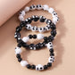 Fashion Skull Head Beads Bracelets for Women Adjustable Elastic Bracelet Girls Party Holiday Jewelry Decoration