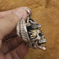 925 Sterling Silver Flying Dragon Punk Skull Pendant Details Biker Jewelry TA380