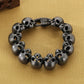 24mm Skull Charm Bracelet Men Stainless Steel 316L Punk Jewelry