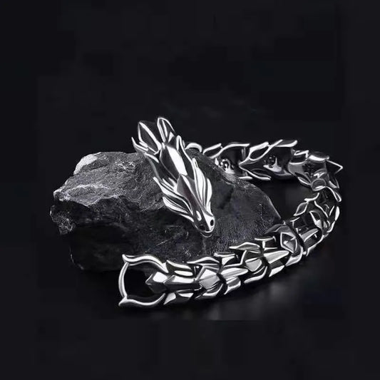 3 Color 20CM Men's Viking Domineering Dragon Vintage Punk Hiphop Bangle Bracelet Birthday Gift