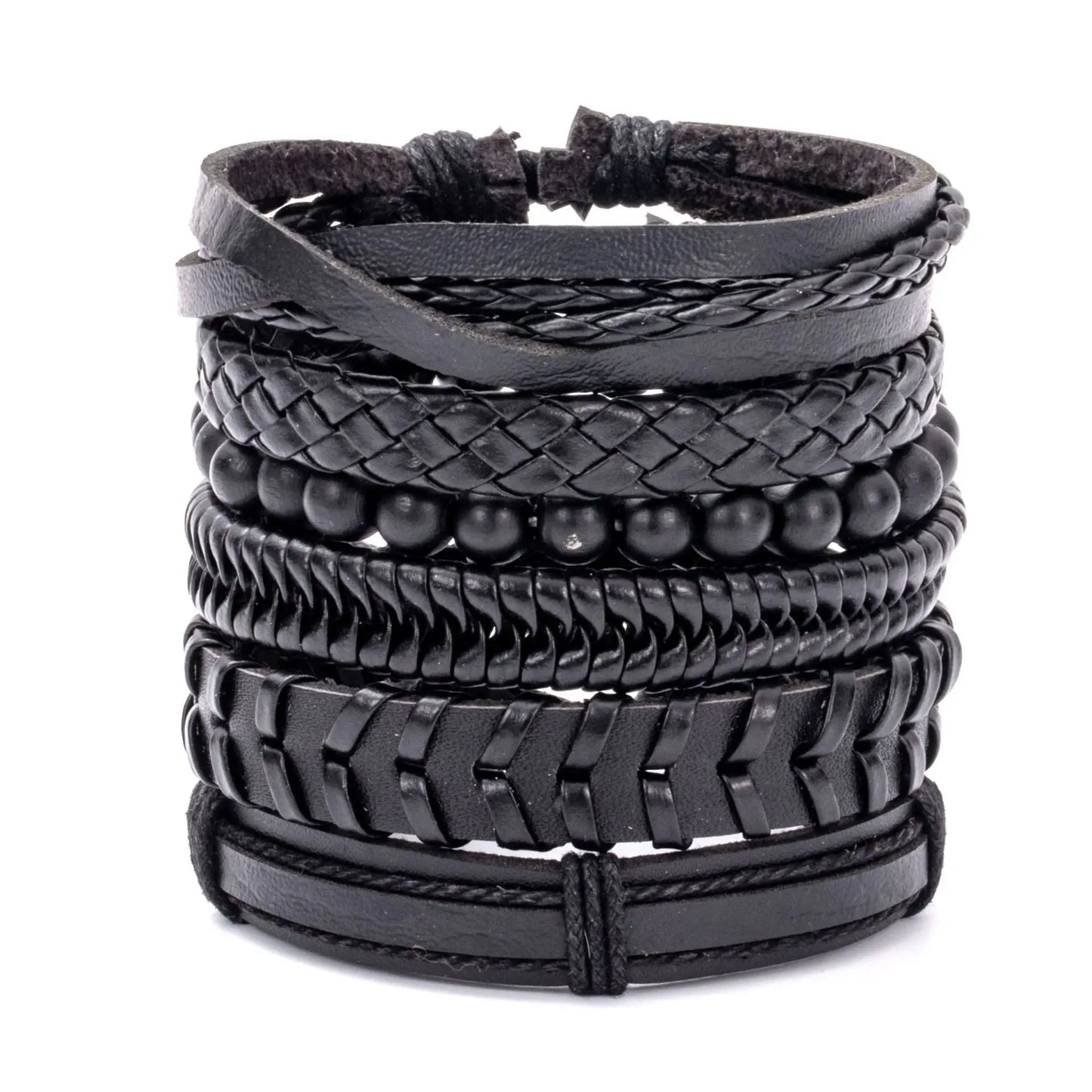 Fashion Viking Punk Bracelet For Men Hand Bracelets Multi-Layer Woven Skull Head Star Accessories Jewelry Leather Set Gifts