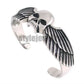 Vintage Ghost Skull Bones Biker Cuff Bracelet Stainless Steel Jewelry Gothic Feather Wing Norse Viking Wolf Men Bangle SJB0362A
