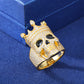 ICEDOUTBOX Moissanite Crown Skull Ring For Men Lab Diamond Sterling Silver Iced Out Hip Hop Rings for Woman Sparkling Jewelry