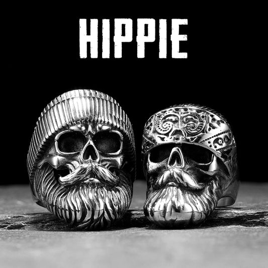 Hippie Skull Rider Men Rings Stainless Steel Women Jewelry Punk Retro New In Rock Fashion Accessories Gift Wholesale Dropshiping