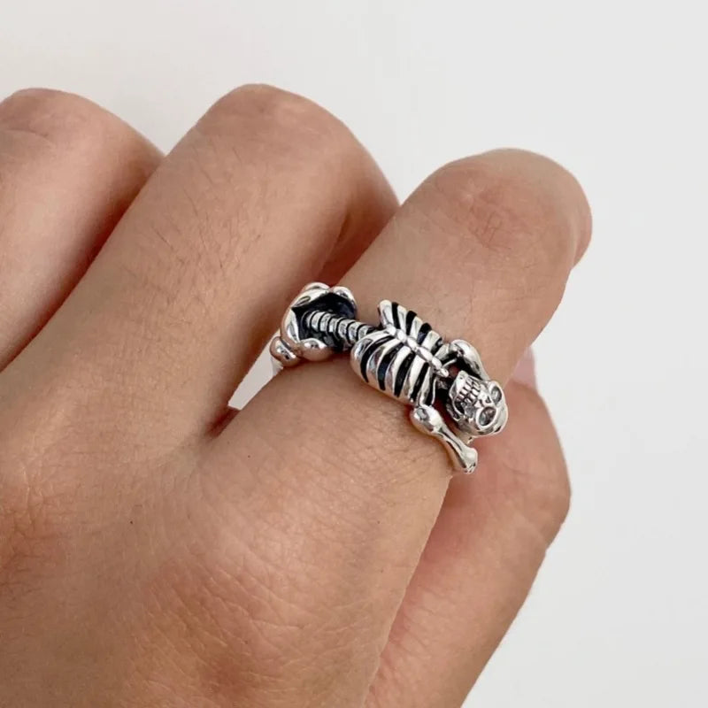 Buyee 925 Sterling Silver Big Open Ring for Men & Women Bold Design Statement Ring Unique Punk Fashion Jewelry Gift with Box